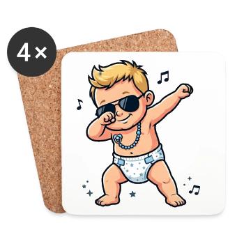 Bébé mignon – Garçon blond - Dessous de verre (lot de 4) - blanc - Devant