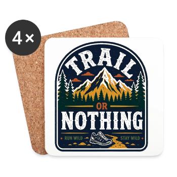 Trail or Nothing Run Wild Badge - Dessous de verre (lot de 4) - blanc - Devant