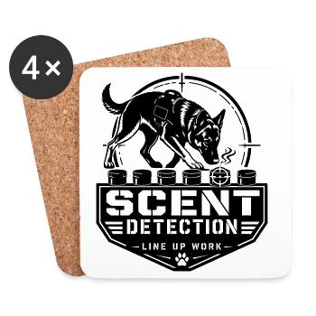 Scent Detection – Line Up Work - Coasters (set of 4) - white - Front