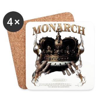 Couronne du Monarque Flammes Sombres - Dessous de verre (lot de 4) - blanc - Devant