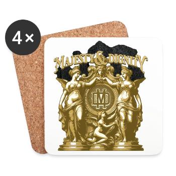 Majesty & Dignity Gold Crest - Coasters (set of 4) - white - Front