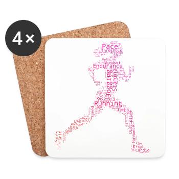 Gift idea for a running with running - Coasters (set of 4) - white - Front