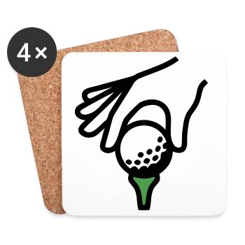 Golfball Abschlag Tee Golfsport Golfclub Golfer - Untersetzer (4er-Set) - Weiß - Vorne
