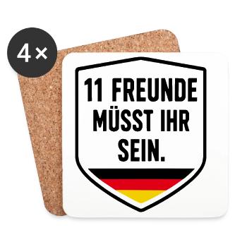 Deutschland Fußball Fan Teamgeist Elf Freunde - Untersetzer (4er-Set) - Weiß - Vorne