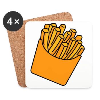 French Fries Illustration - Coasters (set of 4) - white - Front