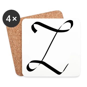 Lettre Z - Dessous de verre (lot de 4) - blanc - Devant