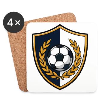 Blason de football - Dessous de verre (lot de 4) - blanc - Devant