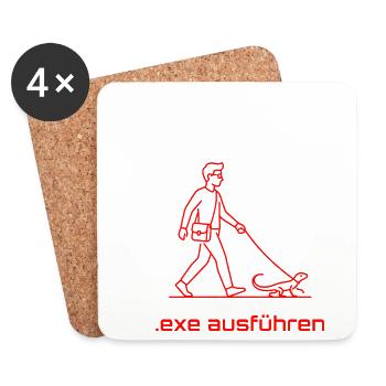 Exe ausführen Informatik Programming Geschenk - Untersetzer (4er-Set) - Weiß - Vorne