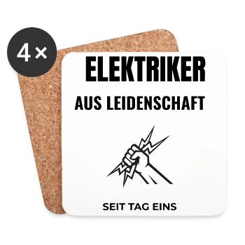 Passionate electrician since day one - Coasters (set of 4) - white - Front