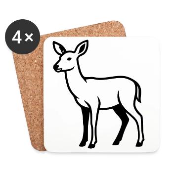 Club de chasse de chasseurs de silhouettes de cerfs Forêt forestière - Dessous de verre (lot de 4) - blanc - Devant