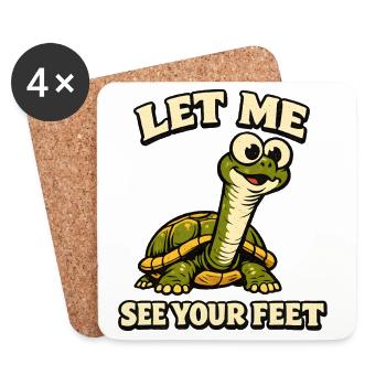 Schildkröte Fußcheck Design - Untersetzer (4er-Set) - Weiß - Vorne