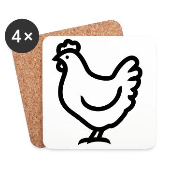 chicken - Coasters (set of 4) - white - Front