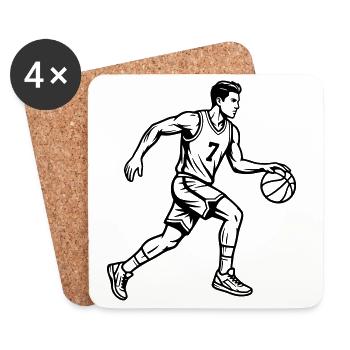 Basketballspieler - Untersetzer (4er-Set) - Weiß - Vorne