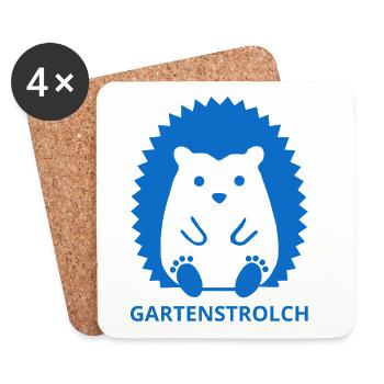 Minimalistisches Gartenstrolch Design - Untersetzer (4er-Set) - Weiß - Vorne