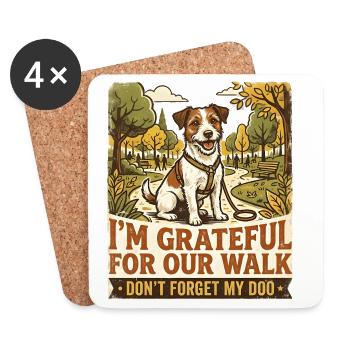 Terrier Jack Russel is grateful for a walk - Untersetzer (4er-Set) - Weiß - Vorne