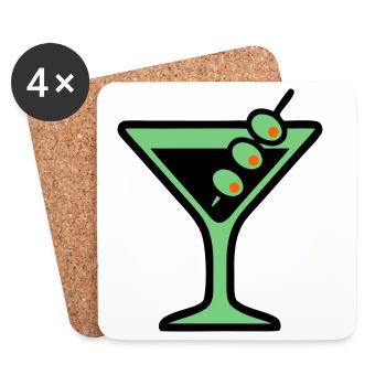 Cocktail Glass Summer Drink Vacances de garçon pour filles - Dessous de verre (lot de 4) - blanc - Devant