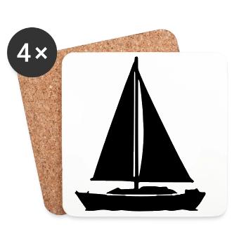 Segelboot - Untersetzer (4er-Set) - Weiß - Vorne