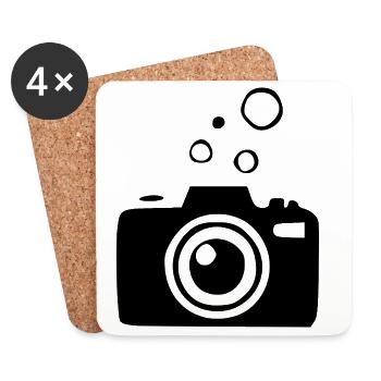 Underwater Camera Camera Diver Diving Gift - Coasters (set of 4) - white - Front