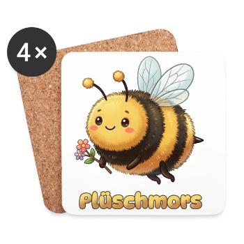 Plattdüütsch Edition: Plüschmors - Untersetzer (4er-Set) - Weiß - Vorne