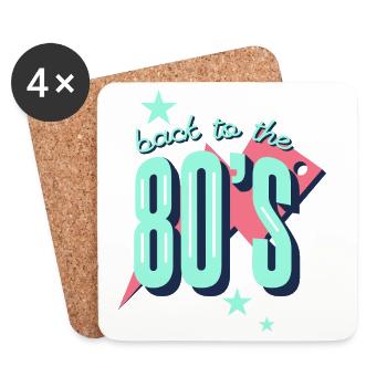 Back to the 80s Neon Retro - Coasters (set of 4) - white - Front