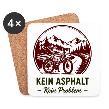 Trailhelden: Mountainbike Freiheit - Untersetzer (4er-Set) - Weiß - Vorne