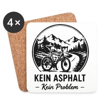 Kein Asphalt Kein Problem MTB - Untersetzer (4er-Set) - Weiß - Vorne