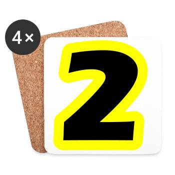 2 Number symbol - Coasters (set of 4) - white - Front