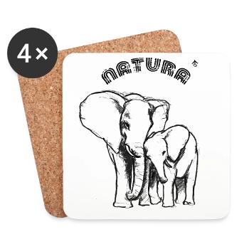 Elephant Nature - Coasters (set of 4) - white - Front
