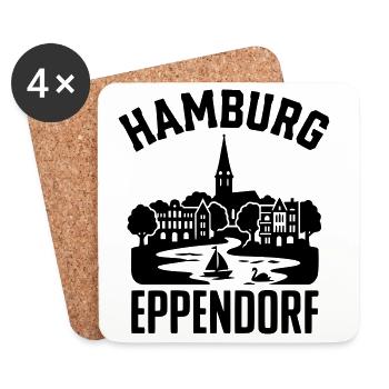 Eppendorf Hamburg Silhouette - Untersetzer (4er-Set) - Weiß - Vorne