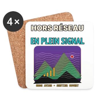 Montagnes au Plein Signal Graphique - Dessous de verre (lot de 4) - blanc - Devant