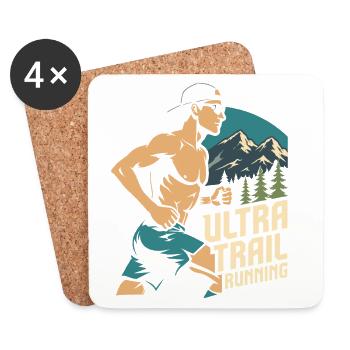 Ultra Trail Running - Dessous de verre (lot de 4) - blanc - Devant