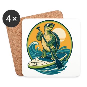  Funny SUP Paddleboard Board Stand Up paddel - Untersetzer (4er-Set) - Weiß - Vorne