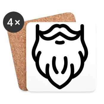 barbe - Dessous de verre (lot de 4) - blanc - Devant