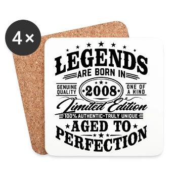 Anniversaire vintage Born Legends 2008 - Dessous de verre (lot de 4) - blanc - Devant