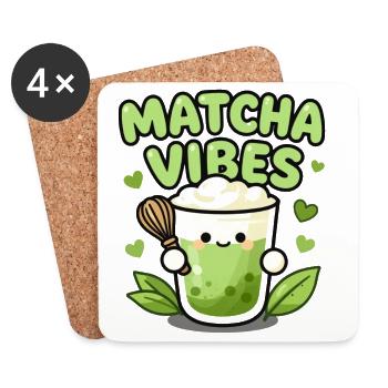Matcha Vibes Mug Illustration - Coasters (set of 4) - white - Front