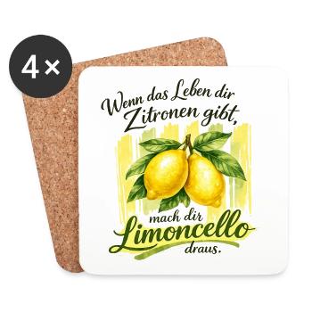 Statement Lebensfreude - Untersetzer (4er-Set) - Weiß - Vorne