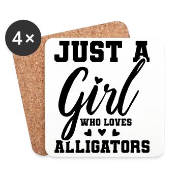 Juste une fille qui aime les alligators – Fan d’alligators - Dessous de verre (lot de 4) - blanc - Devant
