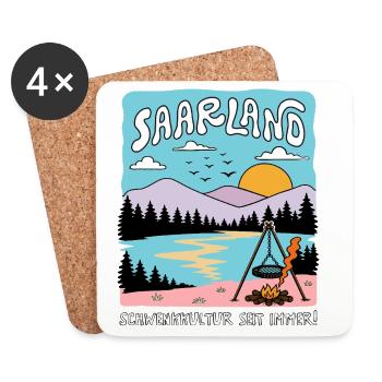 Saarland, Schwenkkultur seit immer!  - Untersetzer (4er-Set) - Weiß - Vorne