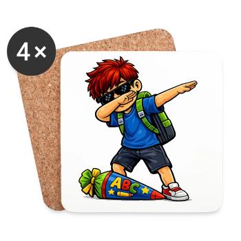 Dabbing ABC-Schütze rote Haare (Ginger) - Untersetzer (4er-Set) - Weiß - Vorne