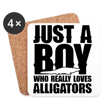 Just A Boy Who Really Loves Alligators - Untersetzer (4er-Set) - Weiß - Vorne