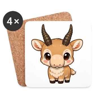 Saiga Antilope - Untersetzer (4er-Set) - Weiß - Vorne