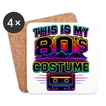 This Is My 80's Costume 80er Jahre - Untersetzer (4er-Set) - Weiß - Vorne