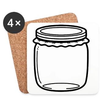 Jam Jar Gliederung - Untersetzer (4er-Set) - Weiß - Vorne