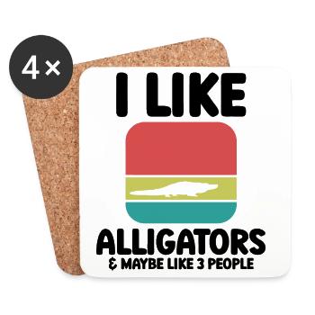 Alligator Spruch Reptil - Untersetzer (4er-Set) - Weiß - Vorne