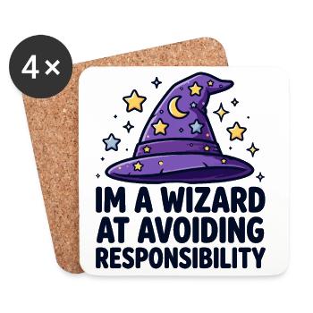 Wizard Avoiding Responsibility - Untersetzer (4er-Set) - Weiß - Vorne
