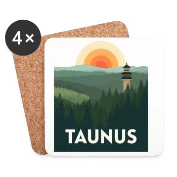 Taunus Vintage | Nature Travel Poster - Untersetzer (4er-Set) - Weiß - Vorne