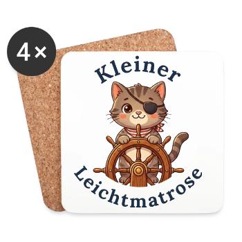 Kleiner Leichtmatrose - Baby Katze - Untersetzer (4er-Set) - Weiß - Vorne