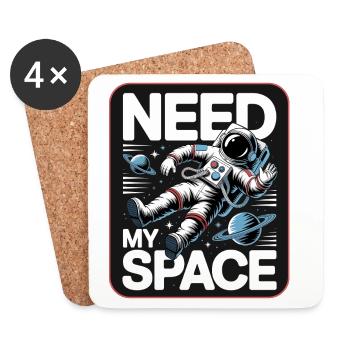 Raumfahrt-Statement: Need My Space - Untersetzer (4er-Set) - Weiß - Vorne