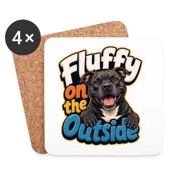 Staffordshire Bull Terrier - Coasters (set of 4) - white - Front