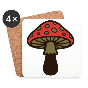 Fliegenpilz Natur Icon - Untersetzer (4er-Set) - Weiß - Vorne